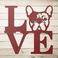 Frenchie Love Metal Sign - BullyBellyMetal Sign