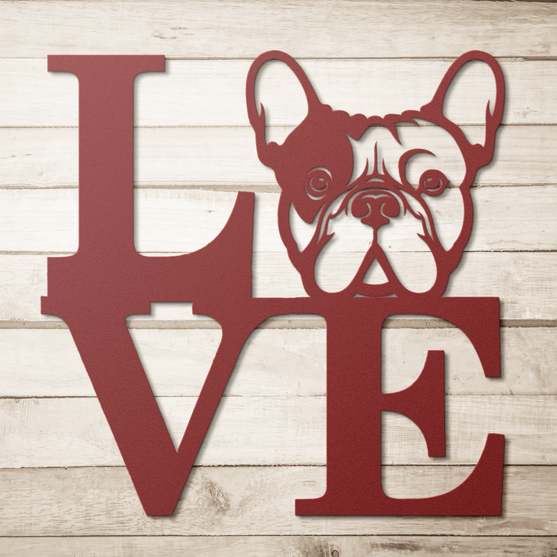 Frenchie Love Metal Sign - BullyBellyMetal Sign