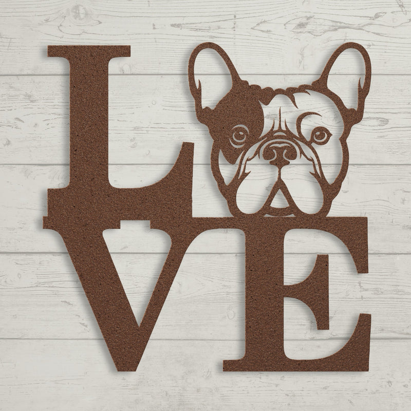 Frenchie Love Metal Sign - BullyBellyMetal Sign