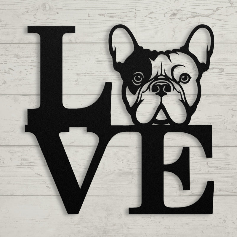 Frenchie Love Metal Sign - BullyBellyMetal Sign