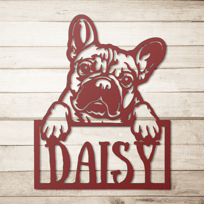 Frenchie Metal Nameplate - BullyBellyMetal Sign