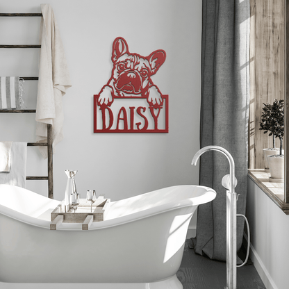 Frenchie Metal Nameplate - BullyBellyMetal Sign