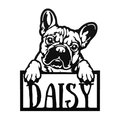 Frenchie Metal Nameplate - BullyBellyMetal Sign