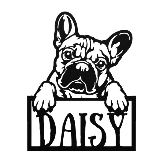 Frenchie Metal Nameplate - BullyBellyMetal Sign