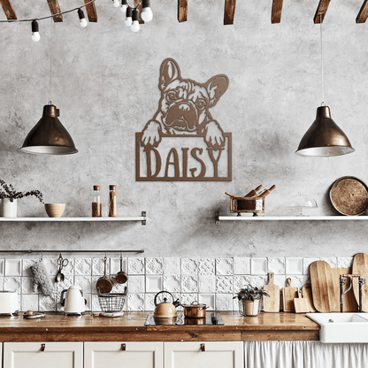Frenchie Metal Nameplate - BullyBellyMetal Sign