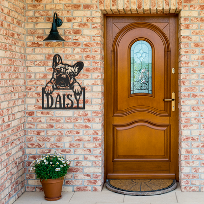 Frenchie Metal Nameplate - BullyBellyMetal Sign