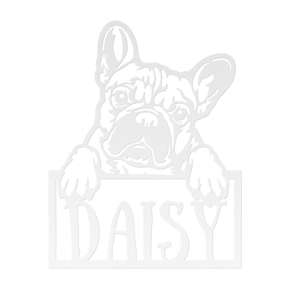 Frenchie Metal Nameplate - BullyBellyMetal Sign