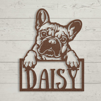 Frenchie Metal Nameplate - BullyBellyMetal Sign