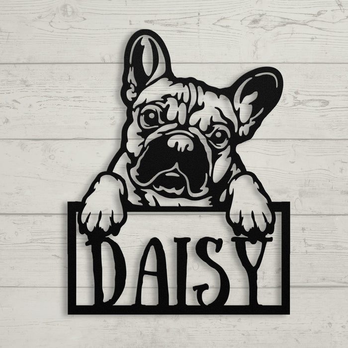 Frenchie Metal Nameplate - BullyBellyMetal Sign