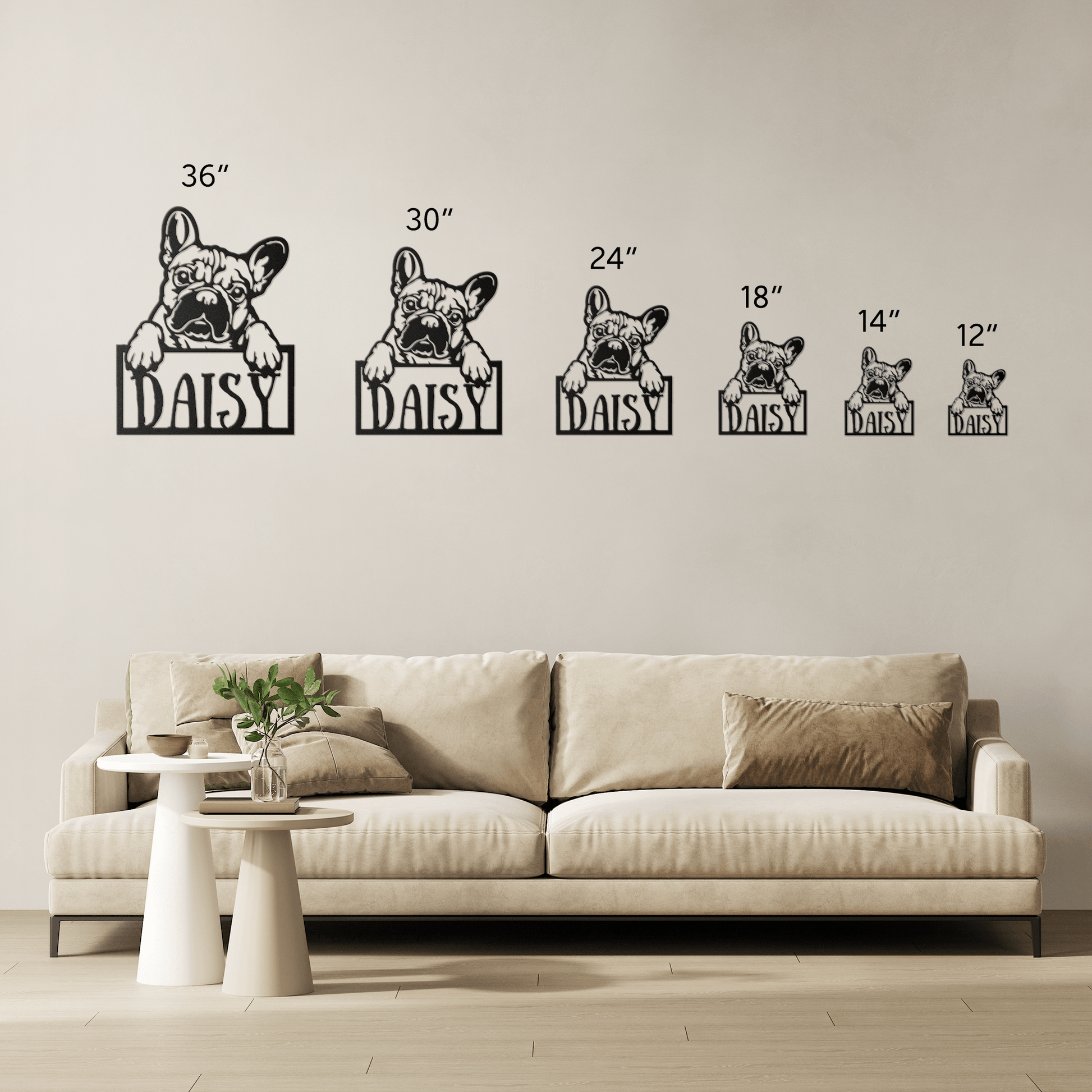 Frenchie Metal Nameplate - BullyBellyMetal Sign