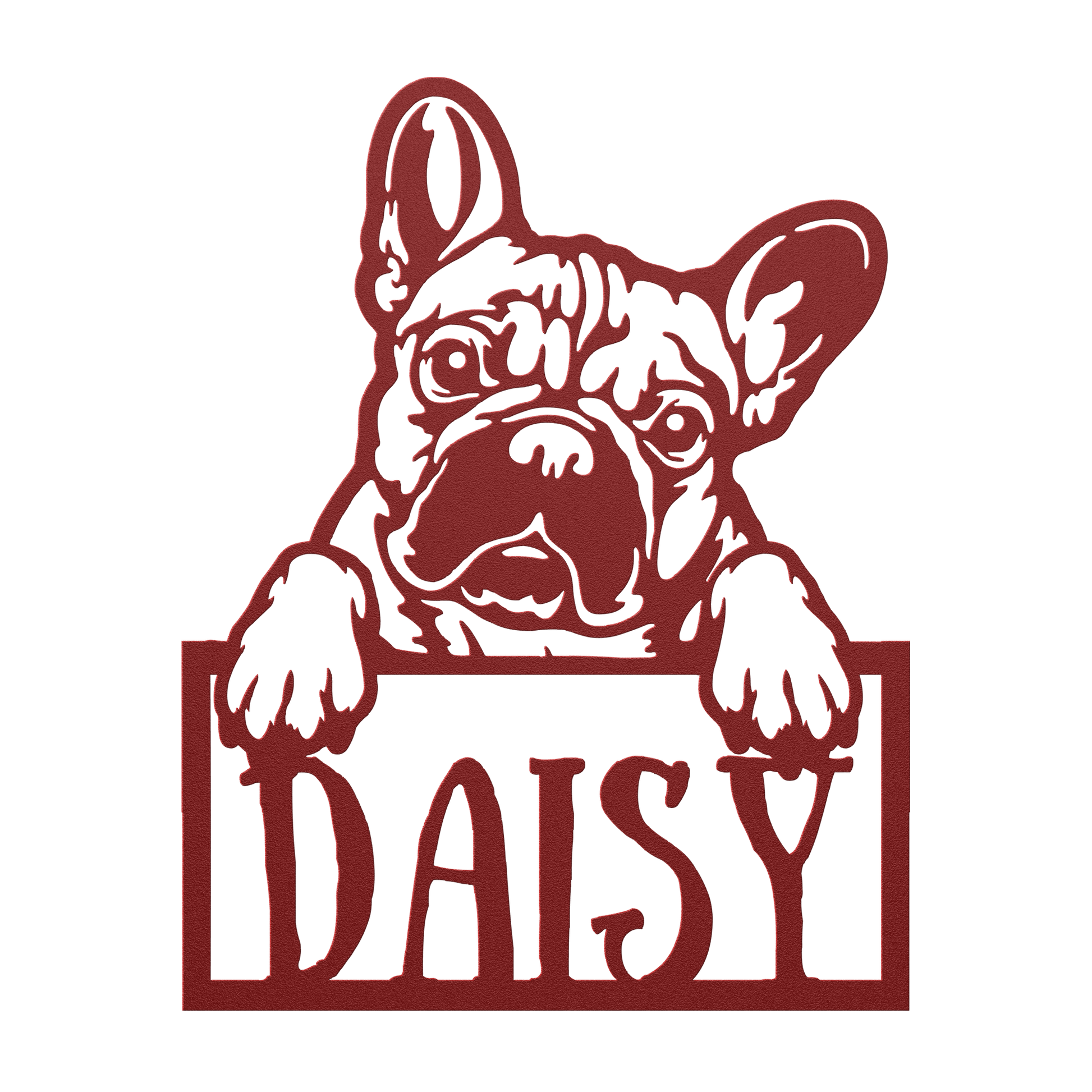 Frenchie Metal Nameplate - BullyBellyMetal Sign