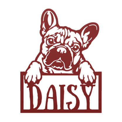 Frenchie Metal Nameplate - BullyBellyMetal Sign