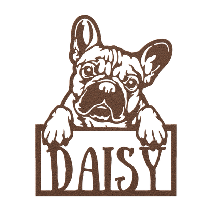 Frenchie Metal Nameplate - BullyBellyMetal Sign