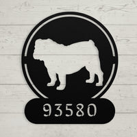 Full - Bodied Bulldog House Number Sign - BullyBellyMetal Sign