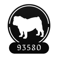 Full - Bodied Bulldog House Number Sign - BullyBellyMetal Sign