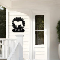 Full - Bodied Bulldog House Number Sign - BullyBellyMetal Sign