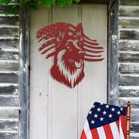 German Shepherd Flag Tribute: Honoring Military Working Dogs - BullyBellyMetal Sign
