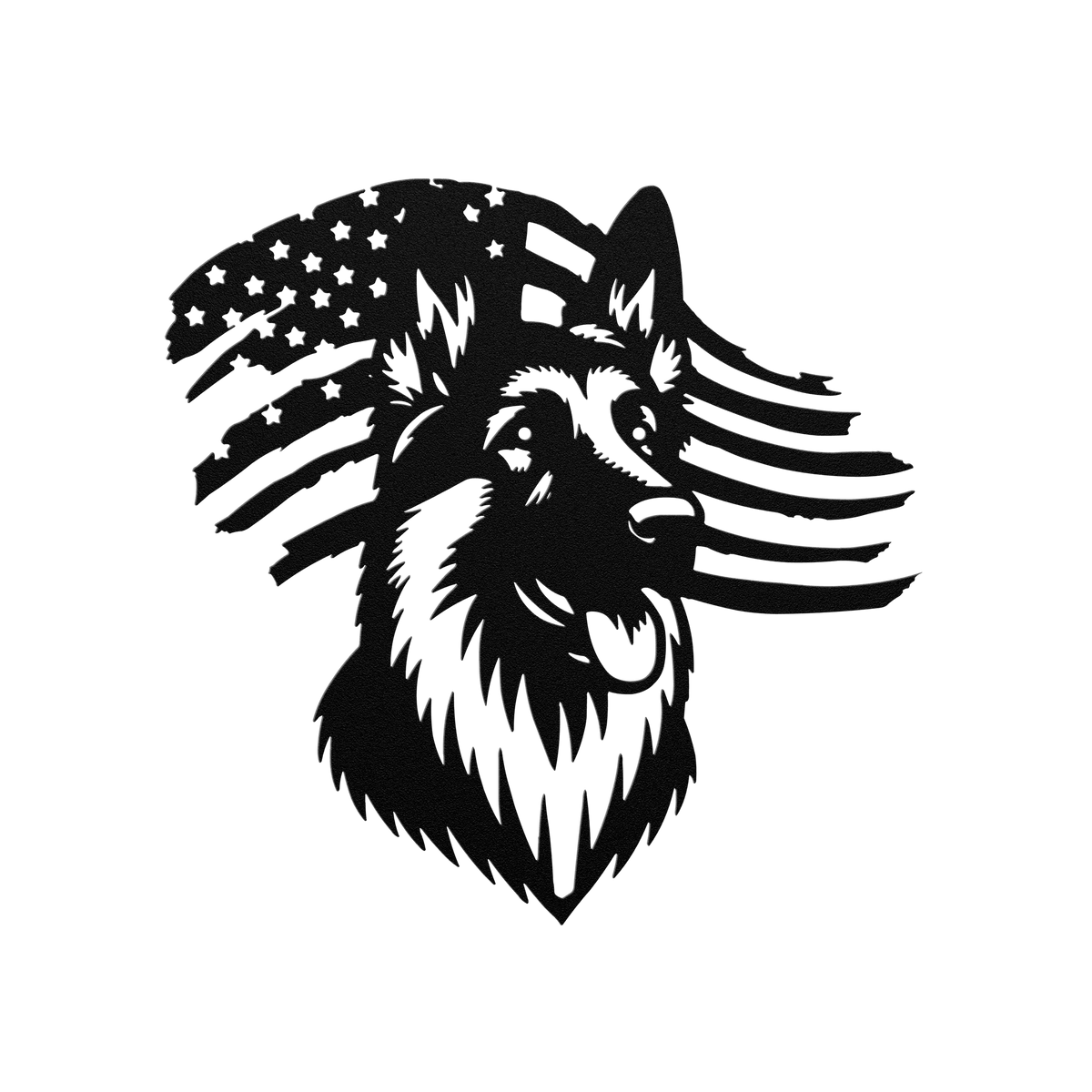 German Shepherd Flag Tribute: Honoring Military Working Dogs - BullyBellyMetal Sign