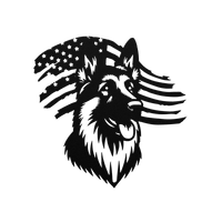 German Shepherd Flag Tribute: Honoring Military Working Dogs - BullyBellyMetal Sign