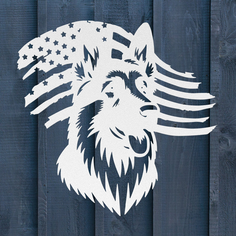 German Shepherd Flag Tribute: Honoring Military Working Dogs - BullyBellyMetal Sign