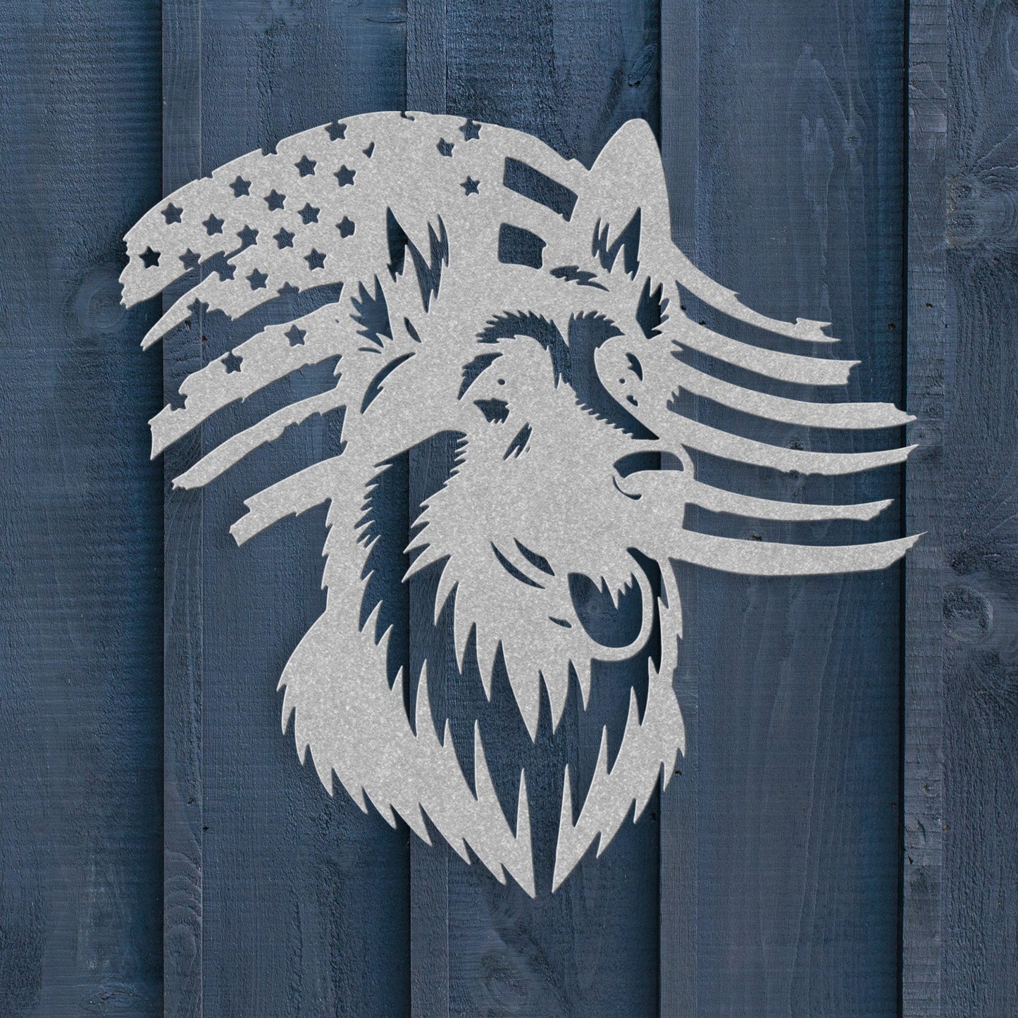 German Shepherd Flag Tribute: Honoring Military Working Dogs - BullyBellyMetal Sign