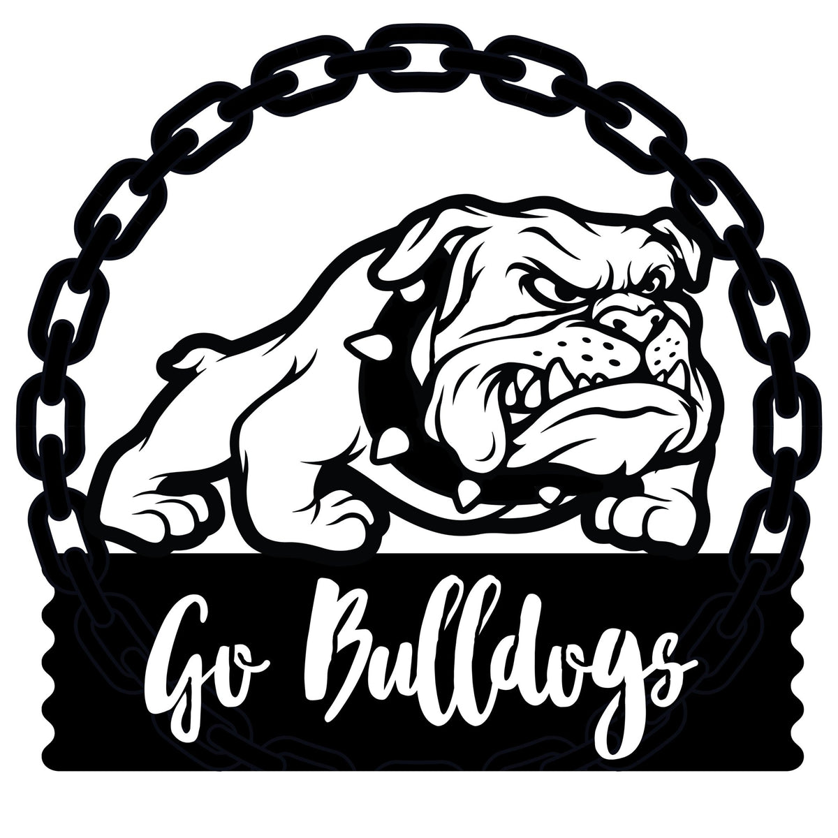 Go Bulldogs! Metal Wall Art - BullyBellyEnglish Bulldog - Custom