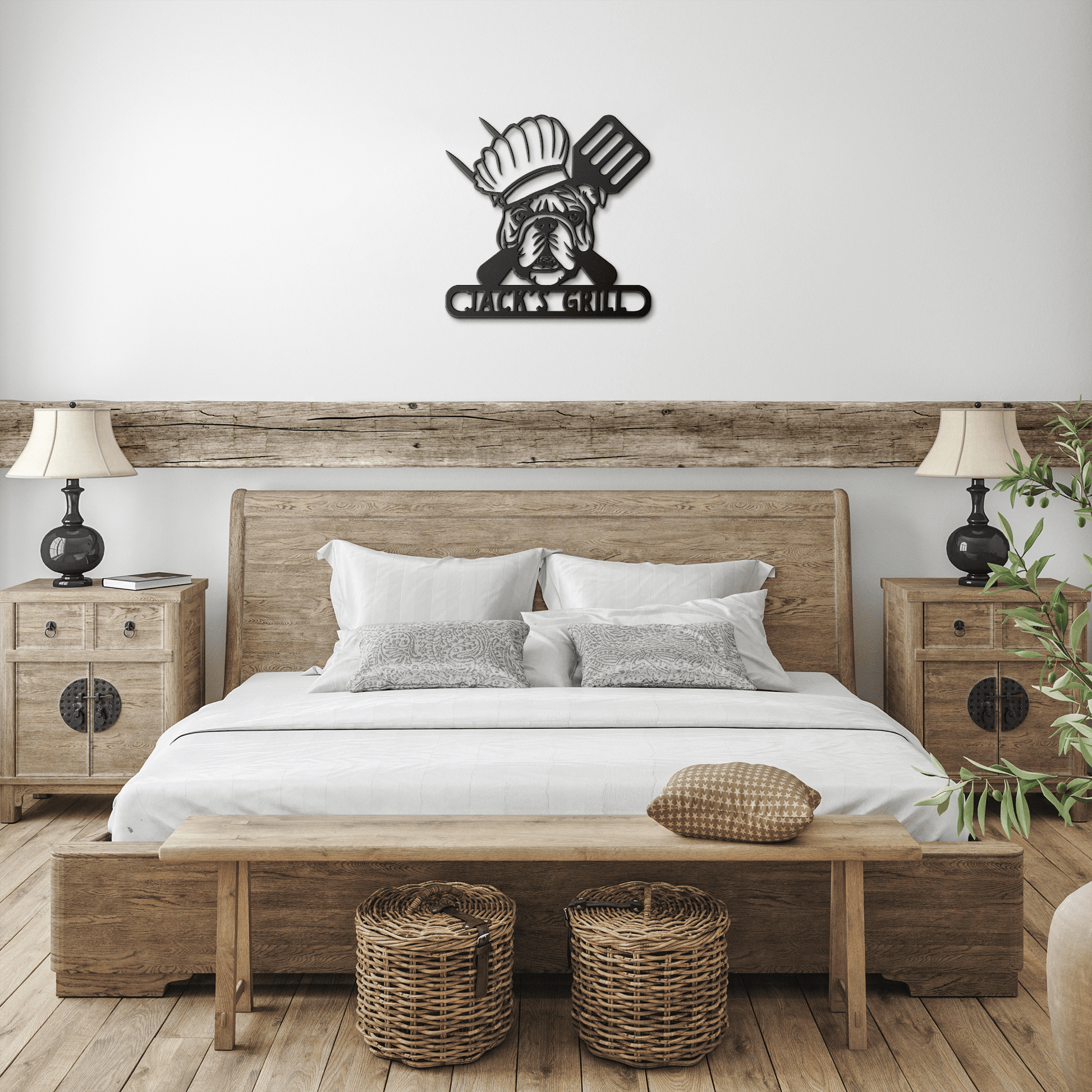 Grill Master Bulldog: Metal BBQ Sign - BullyBellyMetal Sign