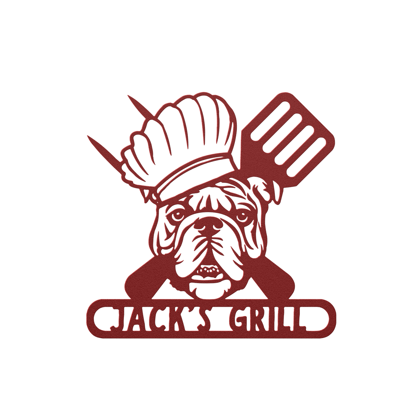 Grill Master Bulldog: Metal BBQ Sign - BullyBellyMetal Sign