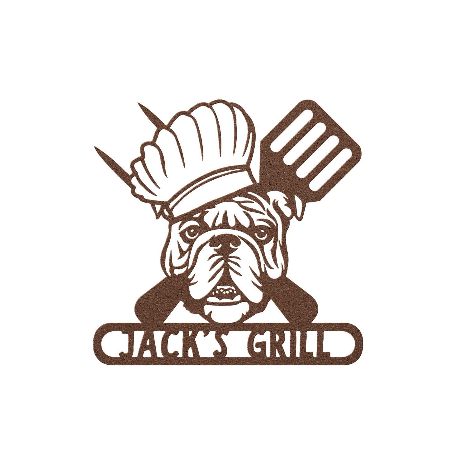 Grill Master Bulldog: Metal BBQ Sign - BullyBellyMetal Sign