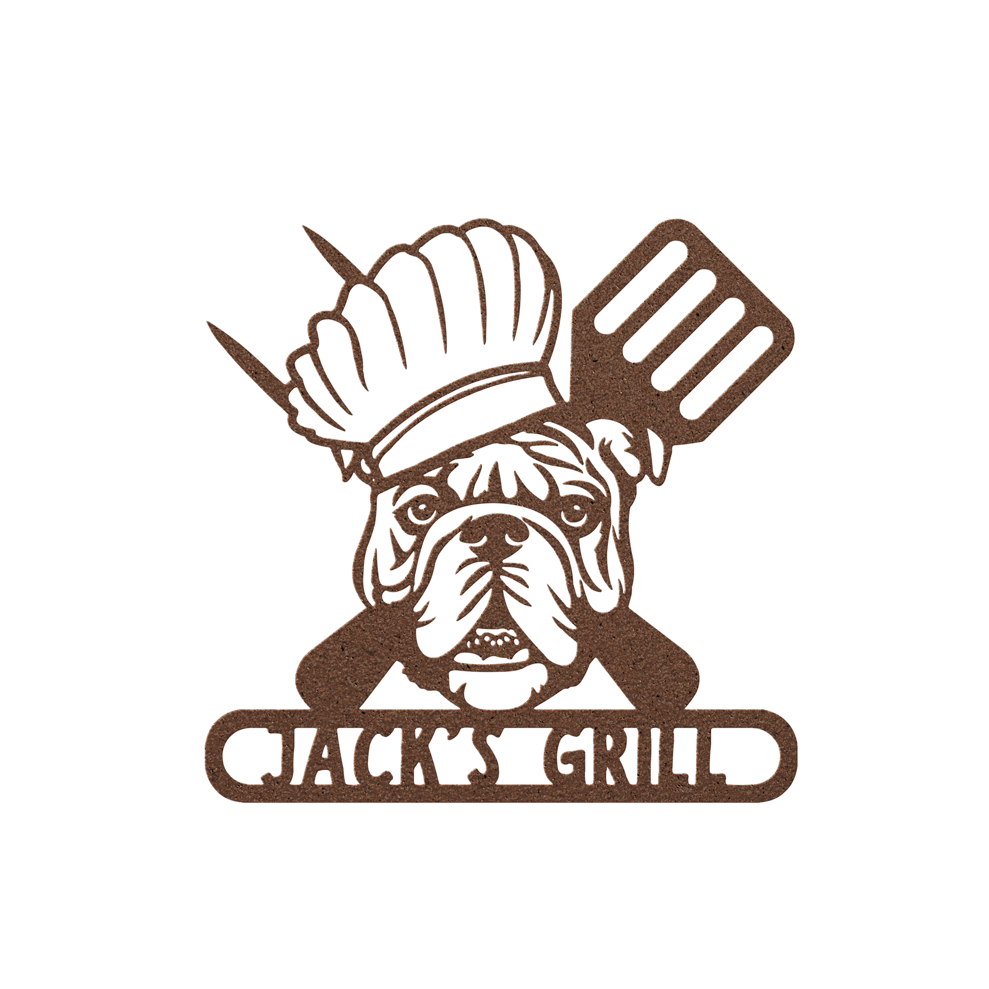 Grill Master Bulldog: Metal BBQ Sign - BullyBellyMetal Sign