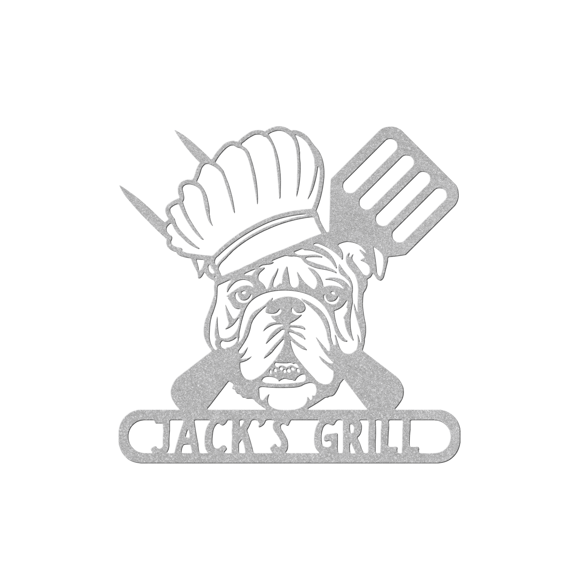 Grill Master Bulldog: Metal BBQ Sign - BullyBellyMetal Sign