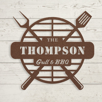 Grill Metal Sign – Custom BBQ Wall Art for Outdoor Kitchen & Backyard Grilling - BullyBellyMetal Sign