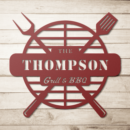 Grill Metal Sign – Custom BBQ Wall Art for Outdoor Kitchen & Backyard Grilling - BullyBellyMetal Sign