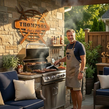 Grill Metal Sign – Custom BBQ Wall Art - BullyBellyMetal Sign