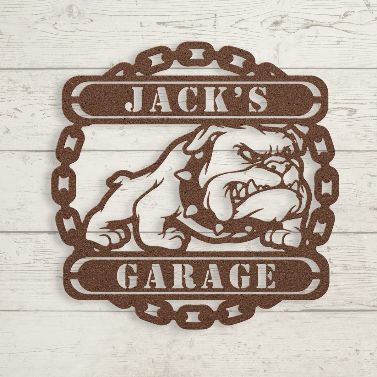 Guardian Bulldog: Personalized Metal Wall Art for Your Garage or Workshop - BullyBellyWall Art