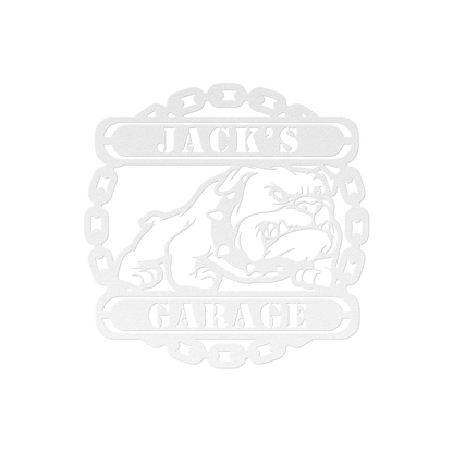 Guardian Bulldog: Personalized Metal Wall Art for Your Garage or Workshop - BullyBellyMetal Sign