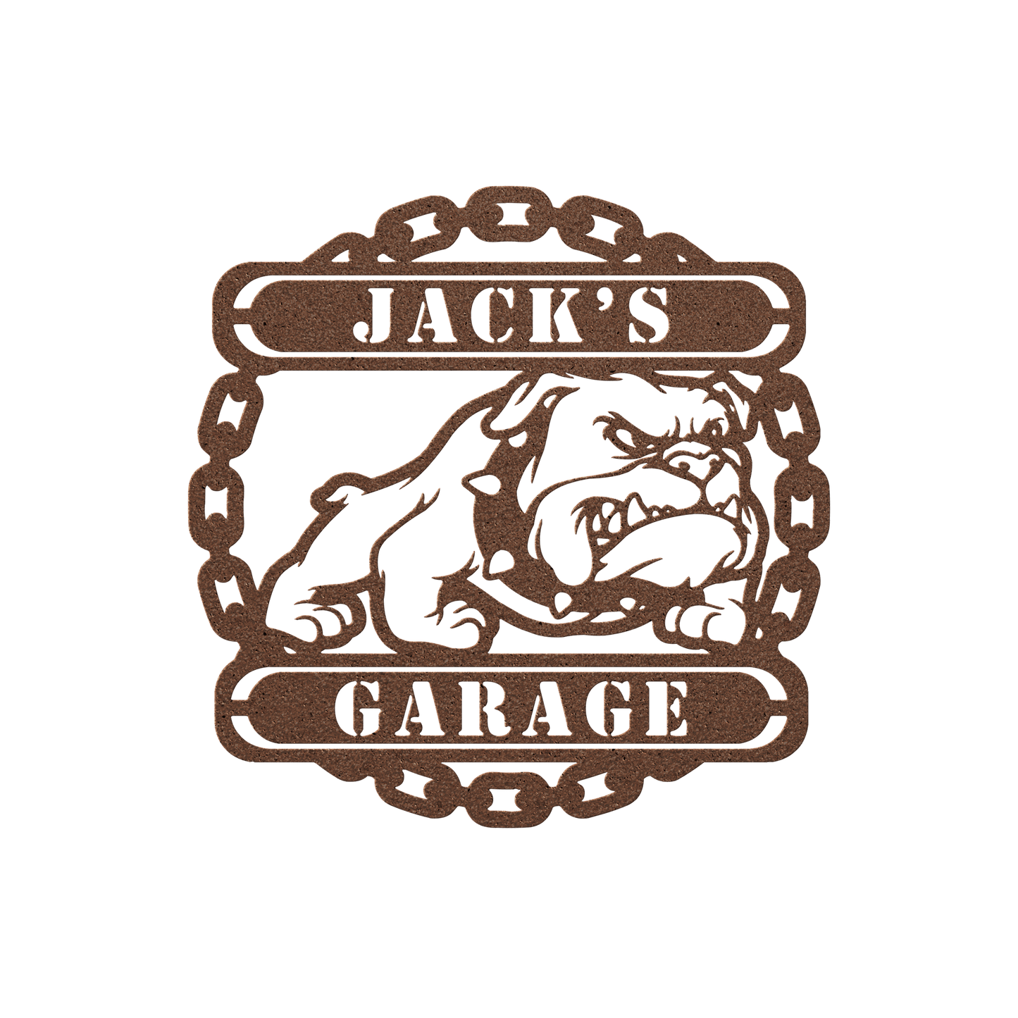 Guardian Bulldog: Personalized Metal Wall Art for Your Garage or Workshop - BullyBellyMetal Sign