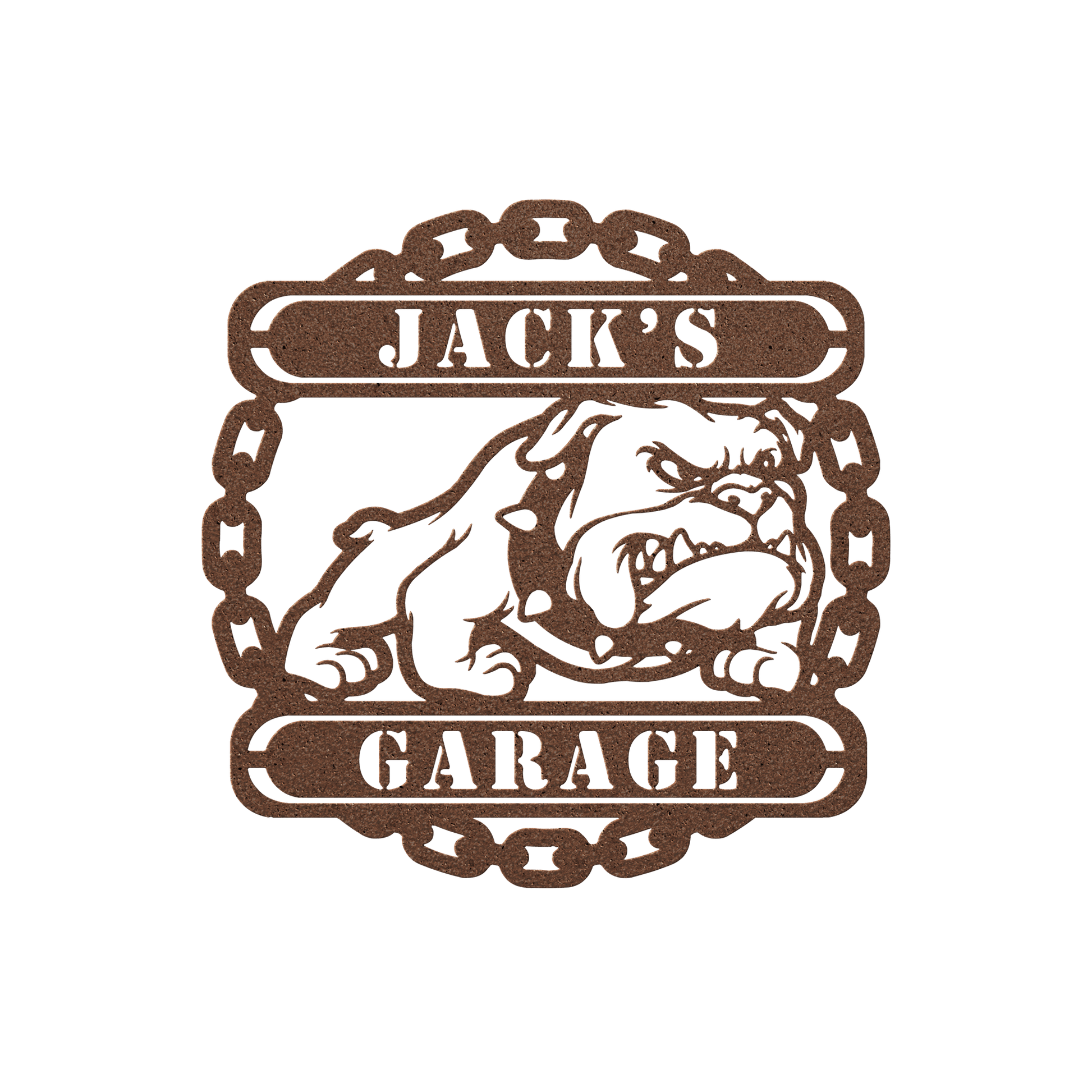 Guardian Bulldog: Personalized Metal Wall Art for Your Garage or Workshop - BullyBellyMetal Sign