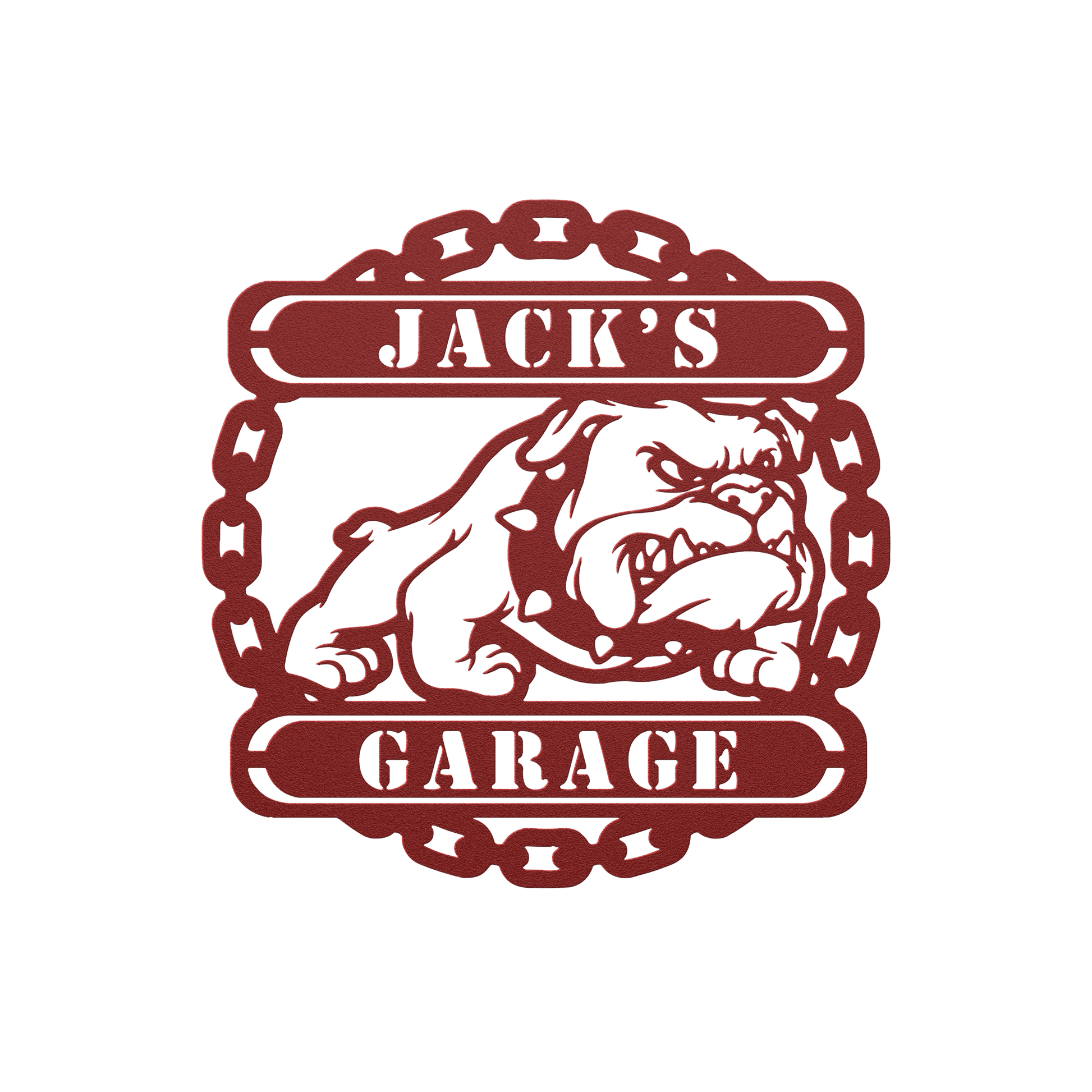 Guardian Bulldog: Personalized Metal Wall Art for Your Garage or Workshop - BullyBellyMetal Sign