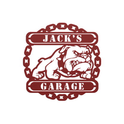 Guardian Bulldog: Personalized Metal Wall Art for Your Garage or Workshop - BullyBellyMetal Sign