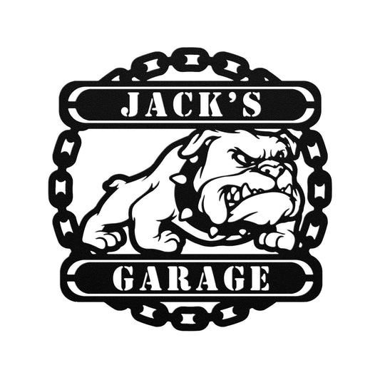 Guardian Bulldog: Personalized Metal Wall Art for Your Garage or Workshop - BullyBellyMetal Sign