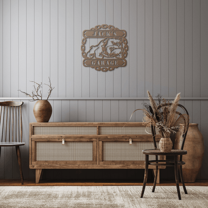 Guardian Bulldog: Personalized Metal Wall Art for Your Garage or Workshop - BullyBellyMetal Sign