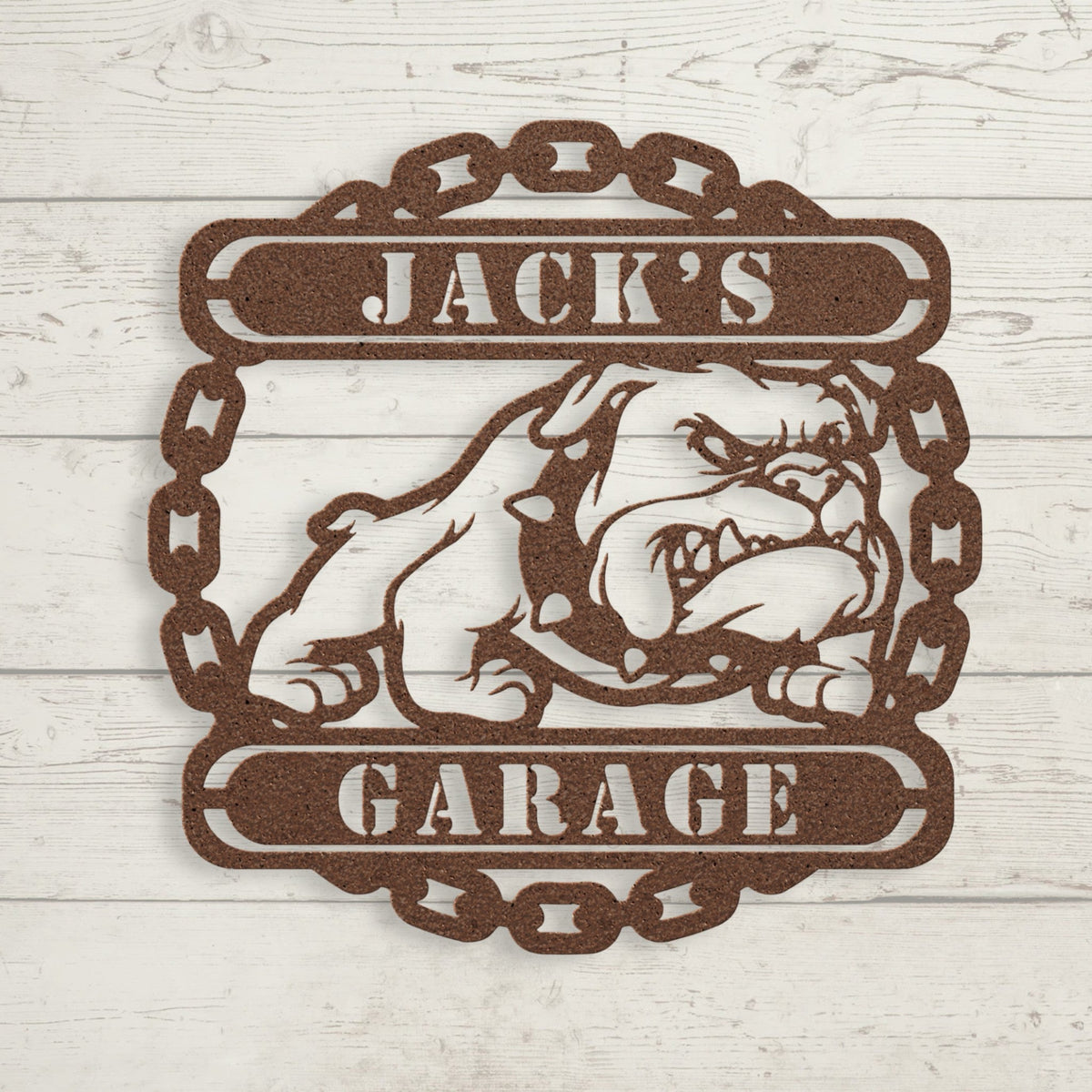 Guardian Bulldog: Personalized Metal Wall Art for Your Garage or Workshop - BullyBellyMetal Sign