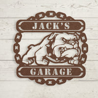 Guardian Bulldog: Personalized Metal Wall Art for Your Garage or Workshop - BullyBellyMetal Sign