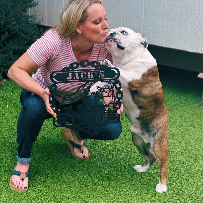 Guardian Bulldog: Personalized Metal Wall Art for Your Garage or Workshop - BullyBellyMetal Sign