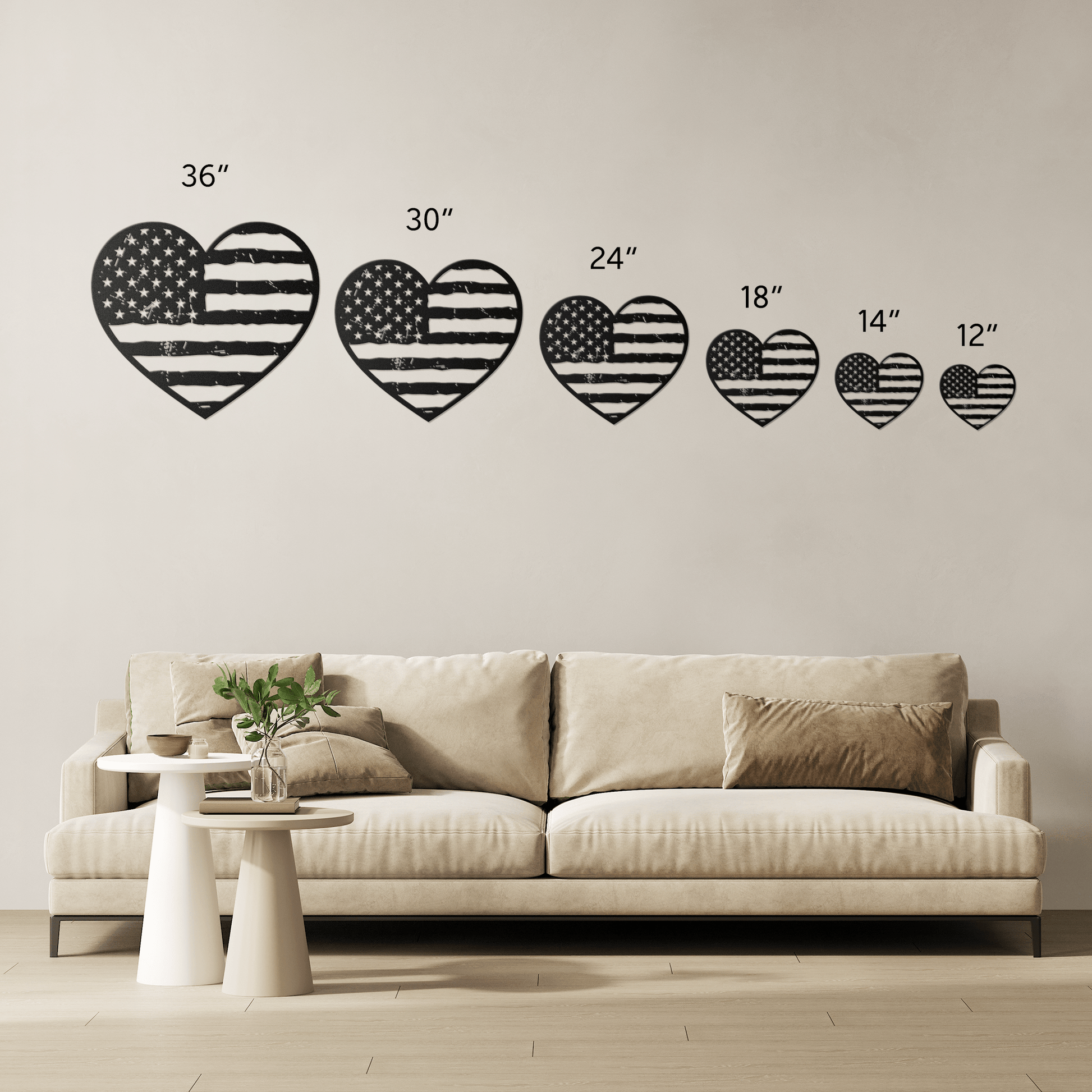Heart of America: Rustic Flag Metal Wall Decor - BullyBellyMetal Sign