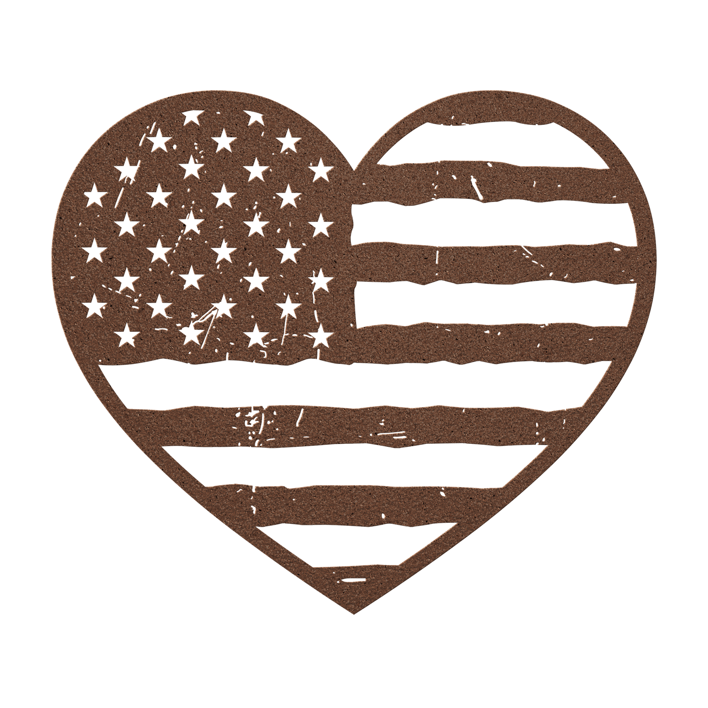 Heart of America: Rustic Flag Metal Wall Decor - BullyBellyMetal Sign