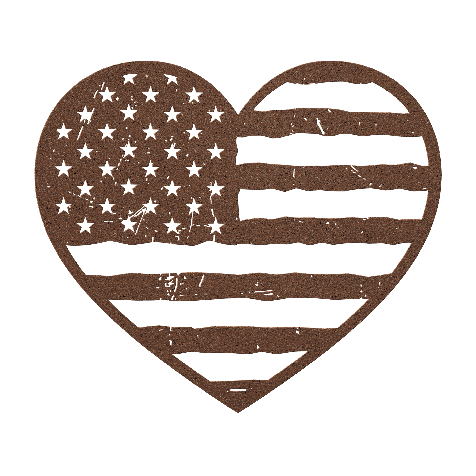 Heart of America: Rustic Flag Metal Wall Decor - BullyBellyMetal Sign