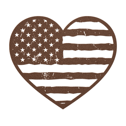 Heart of America: Rustic Flag Metal Wall Decor - BullyBellyMetal Sign