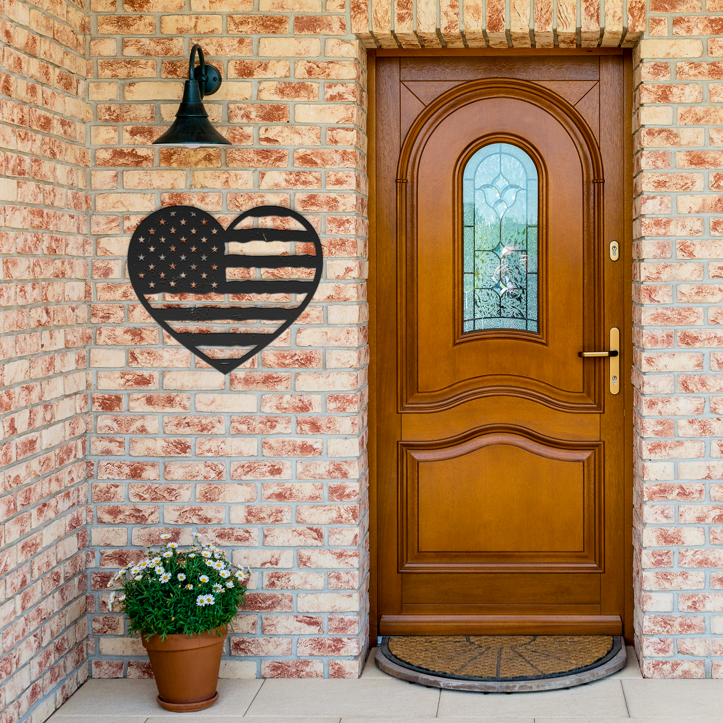 Heart of America: Rustic Flag Metal Wall Decor - BullyBellyMetal Sign